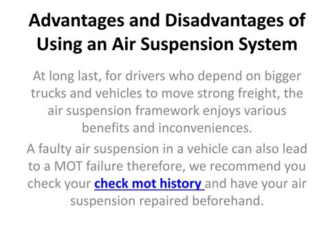 Air suspension benefits