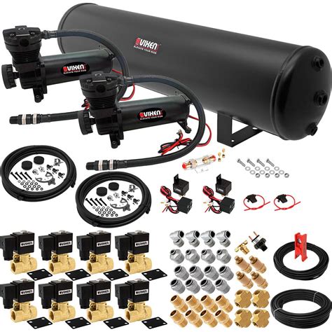 Air suspension kit for lowered vehicles